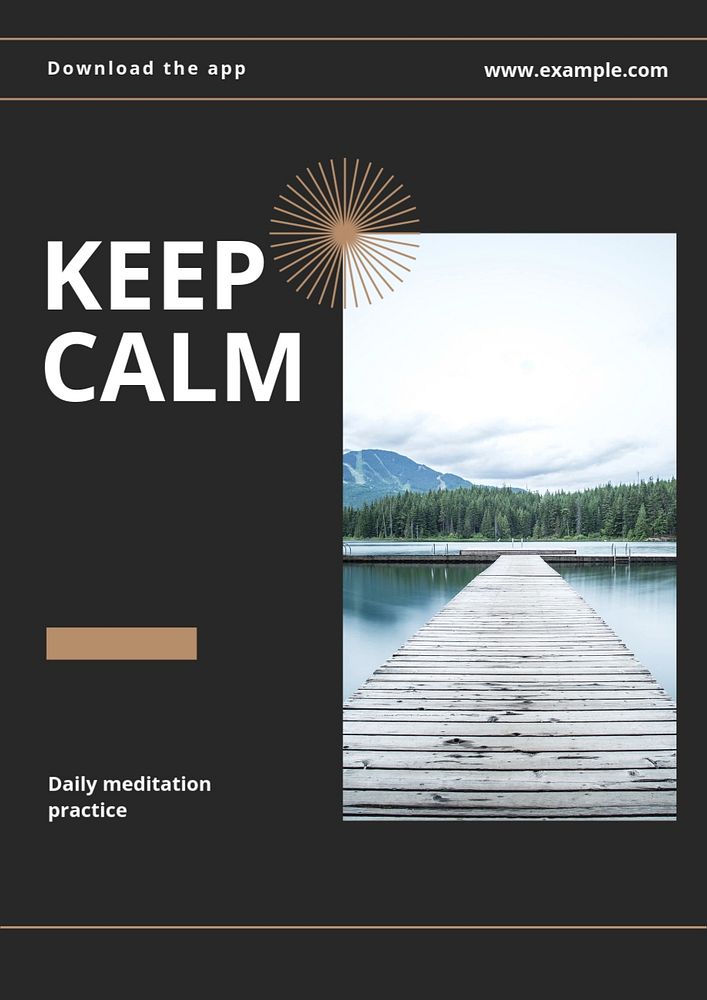 Keep calm poster template, editable text & design