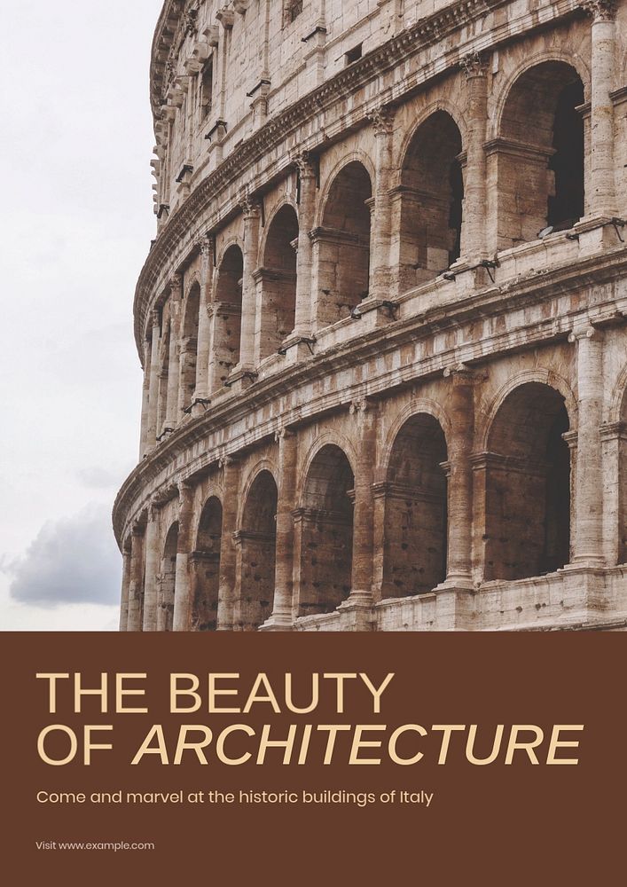 Italian architecture poster template, editable text & design