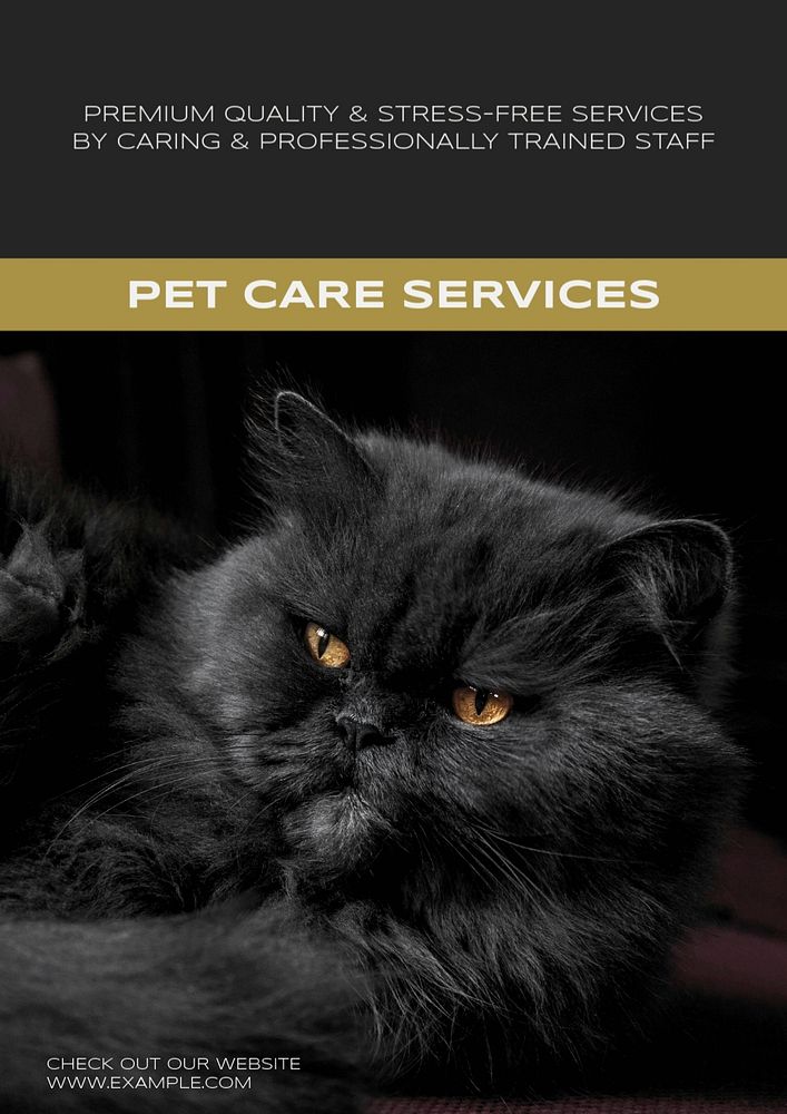 Pet care poster template, editable text & design