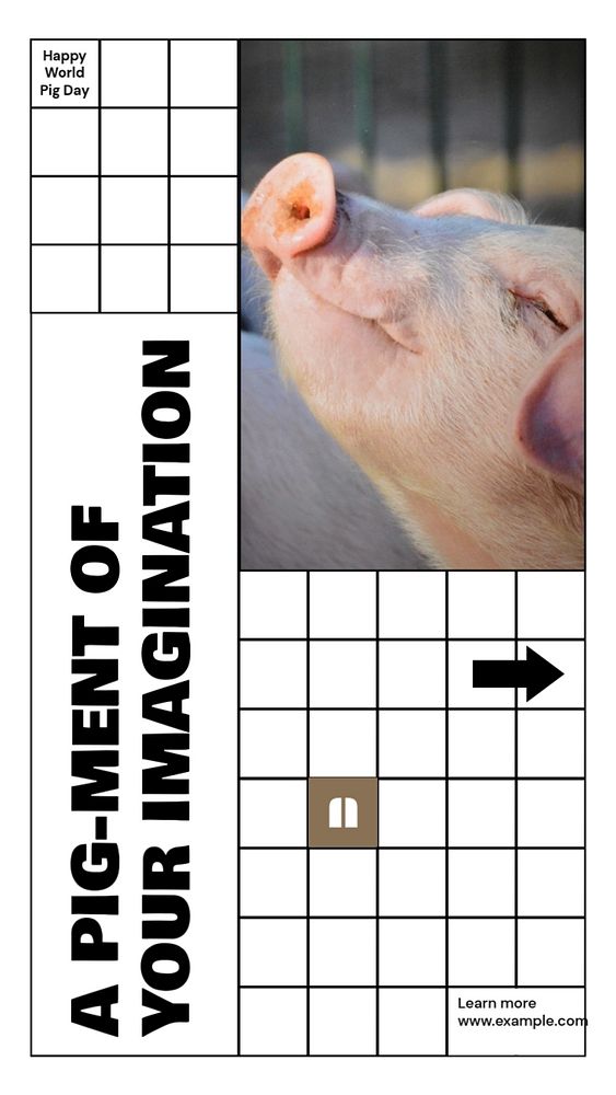 World pig day story template, editable social media design