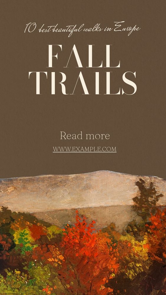 Fall trail  Instagram story template, editable text