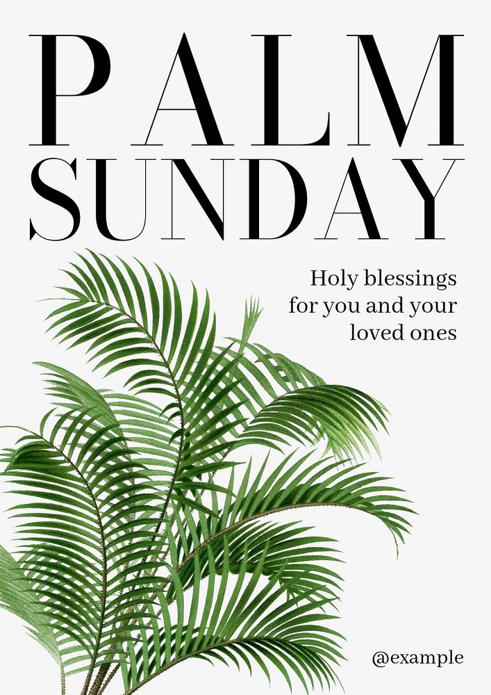 Palm Sunday  poster template, editable text and design