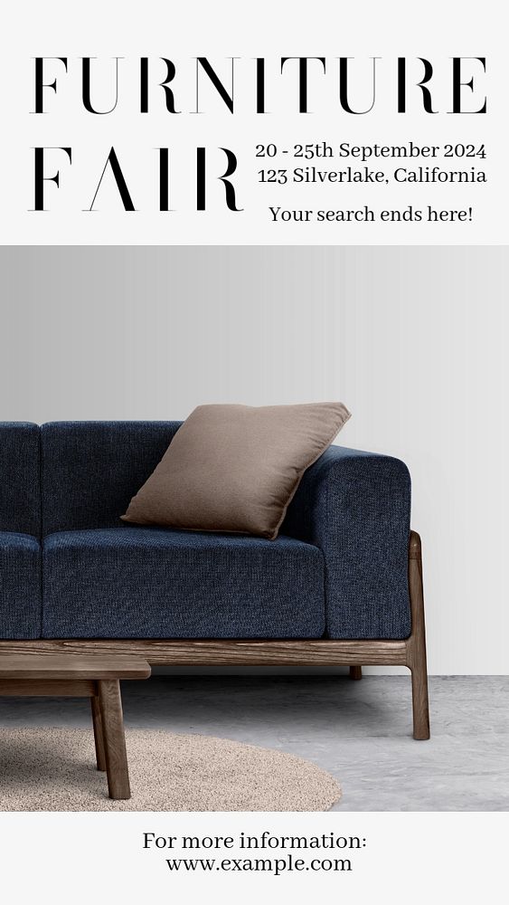 Furniture fair Instagram story template, editable text