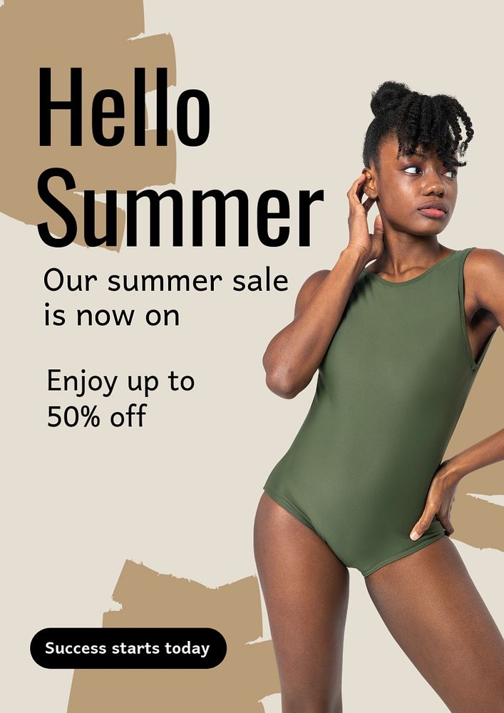 Summer sale  poster template, editable text and design