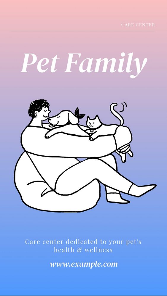 Pet family  Instagram story template, editable text