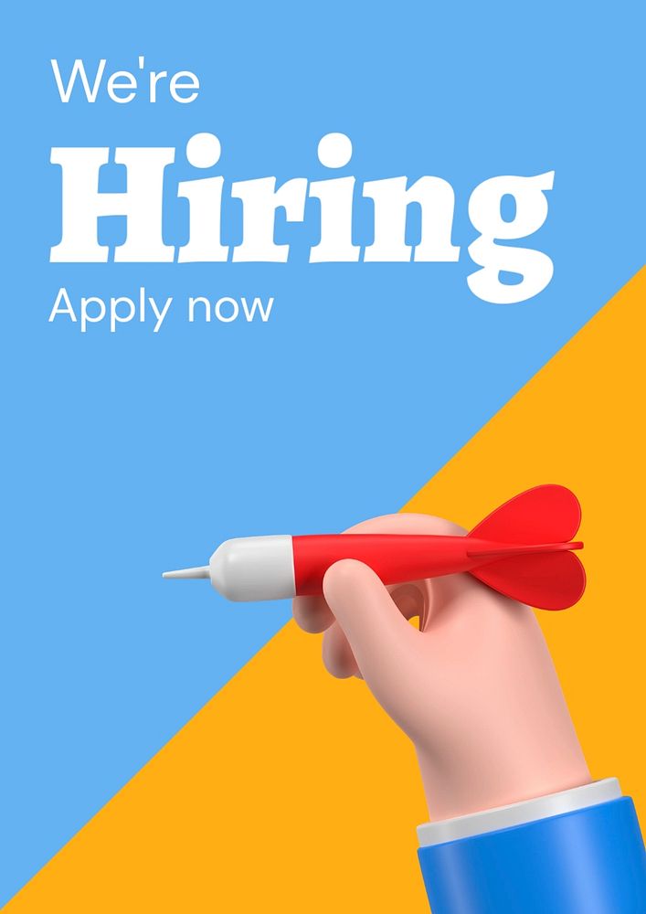 We're hiring  poster template, editable text and design