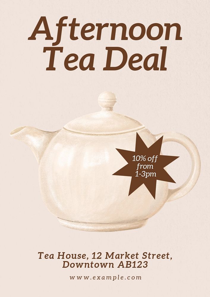 Afternoon tea deal  poster template, editable text and design