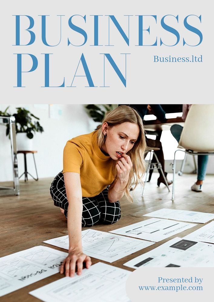 Business plan  poster template, editable text and design