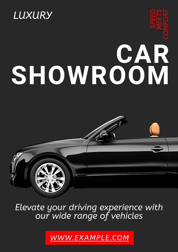 Car showroom  poster template, editable text and design