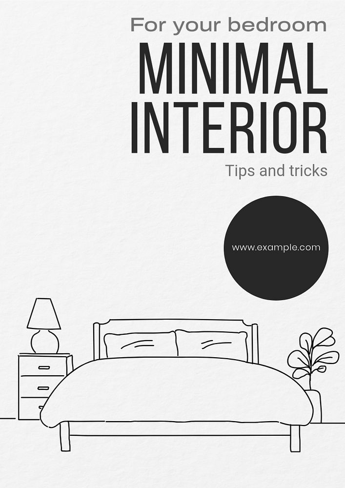 Minimal interior  poster template, editable text and design