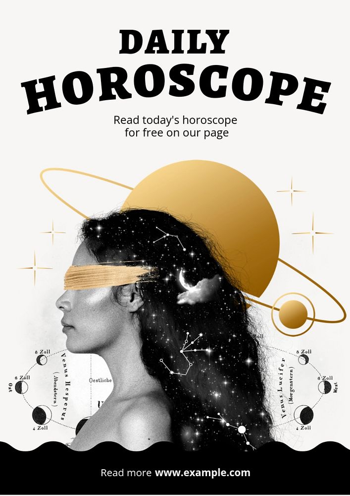 Daily horoscope  poster template, editable text and design