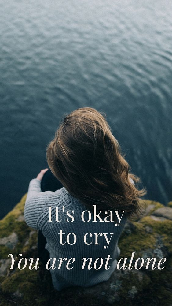 Sadness quote Instagram story template, editable text