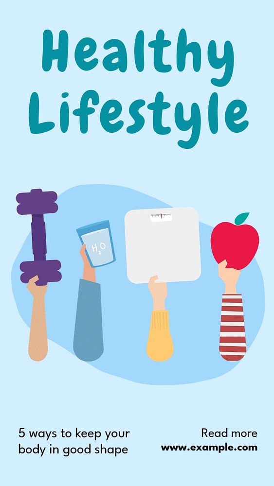 Healthy Lifestyle  Instagram story template, editable text