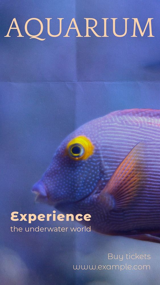 Aquarium Instagram story template, editable text