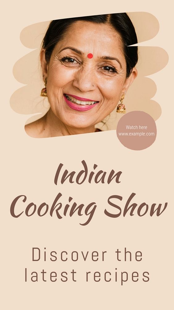 Cooking show  Instagram story template, editable text