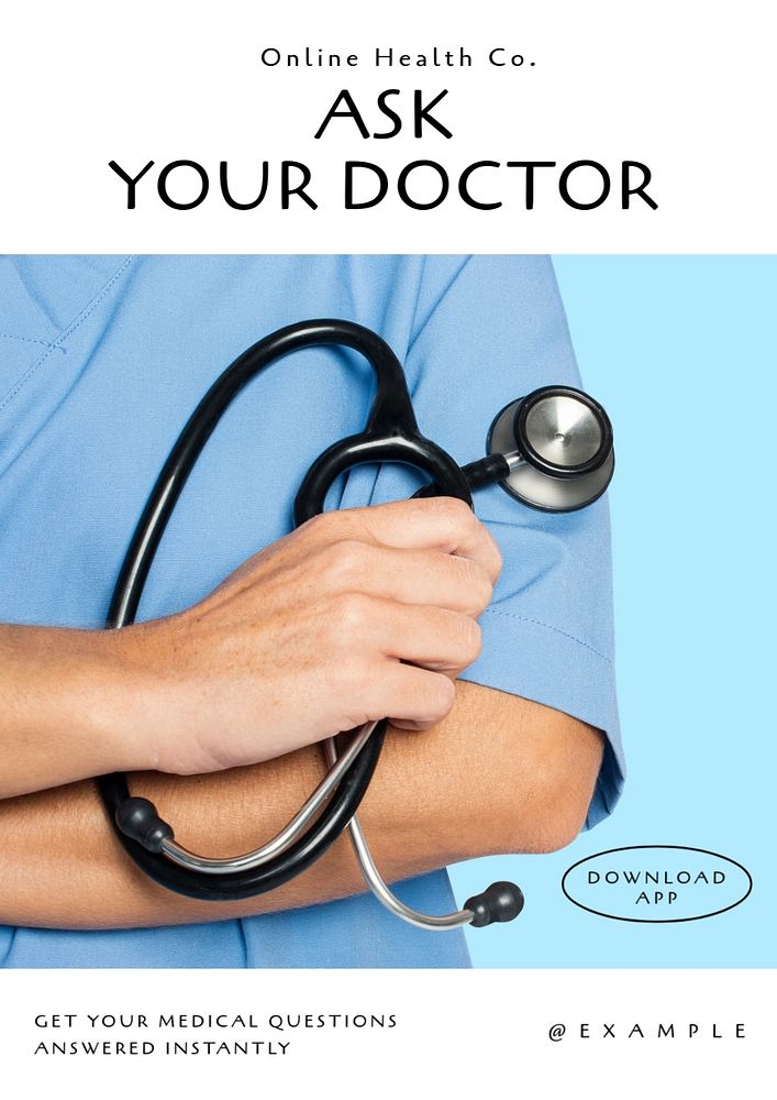 Ask your doctor  poster template, editable text and design