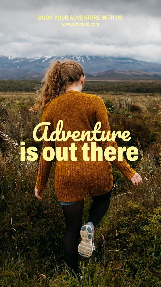 Adventure is out there Instagram story template, editable text