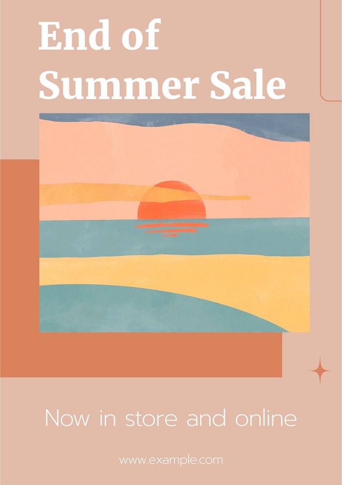 Summer sale  poster template, editable text and design