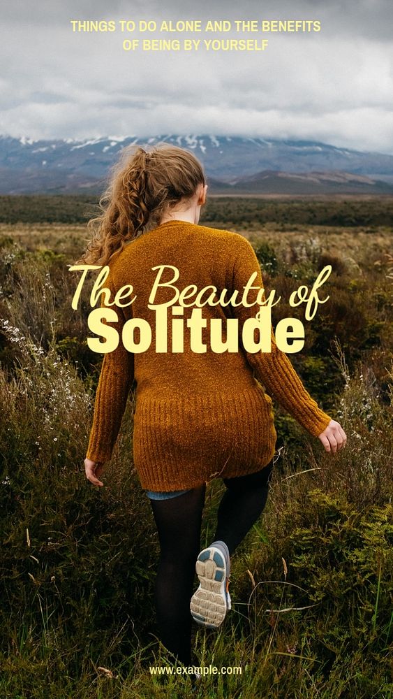 Solitude Instagram story template, editable text