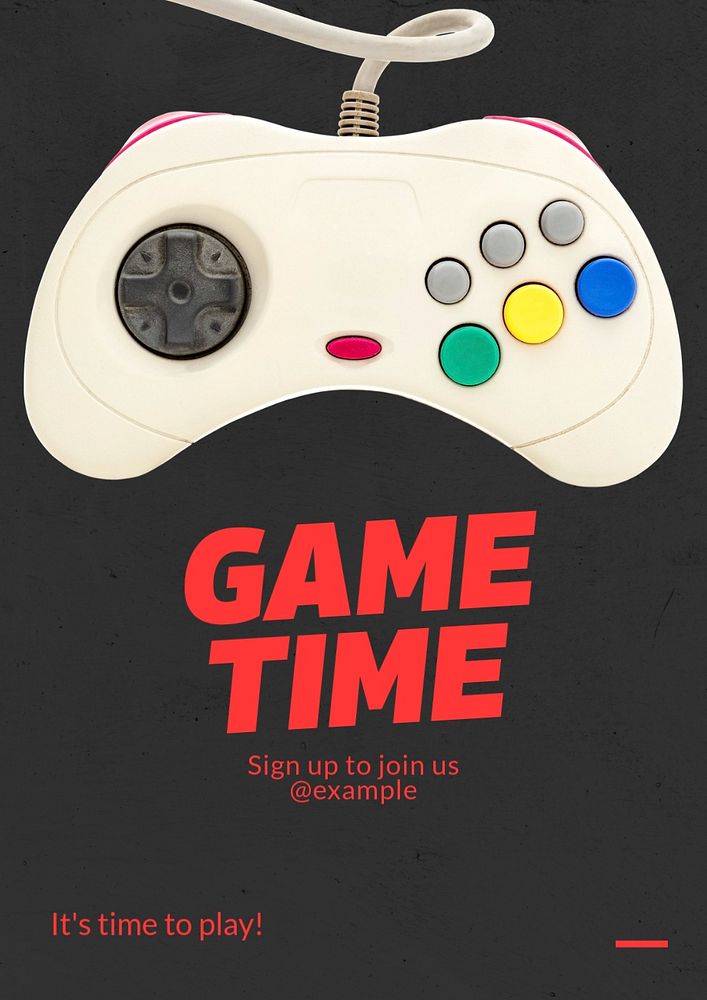 Game time  poster template, editable text and design