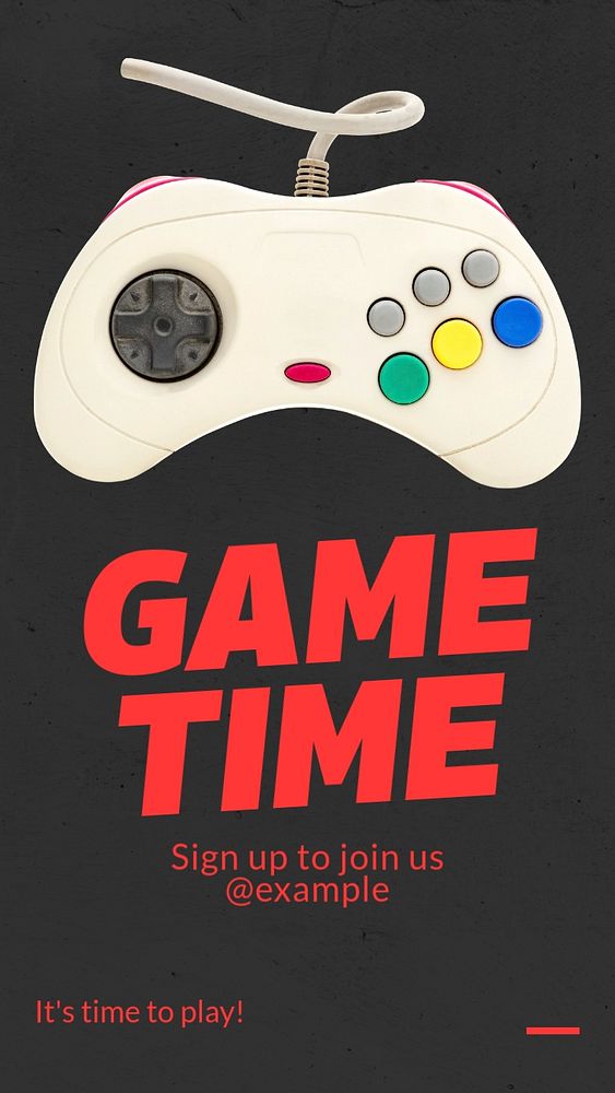 Game time  Instagram story template, editable text