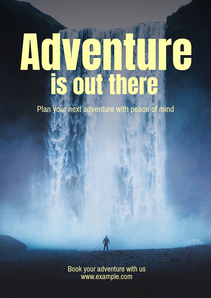 Adventure is out there poster template, editable text and design