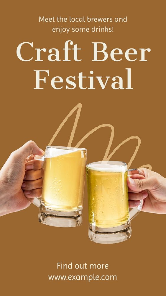 Craft beer festival  Instagram story template, editable text