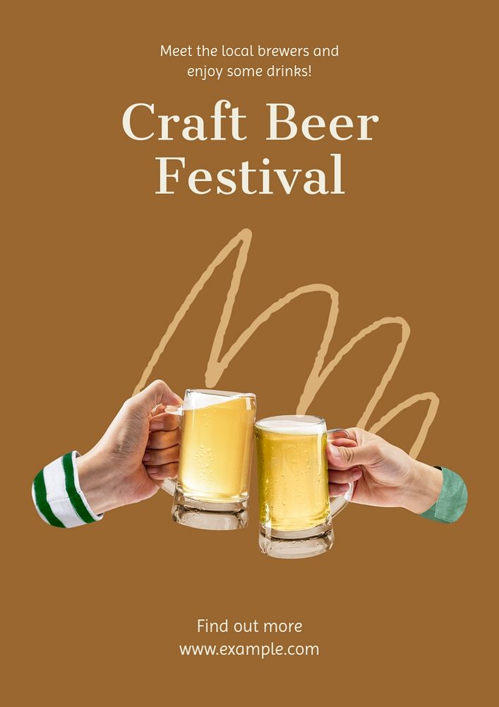 Craft beer festival  poster template, editable text and design