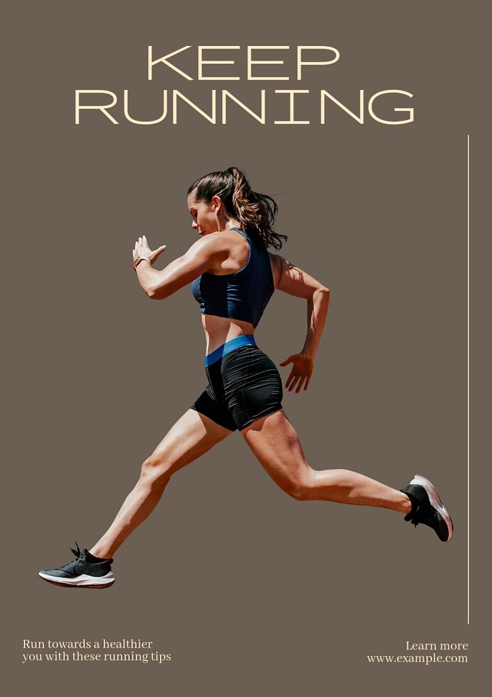 Keep running  poster template, editable text and design