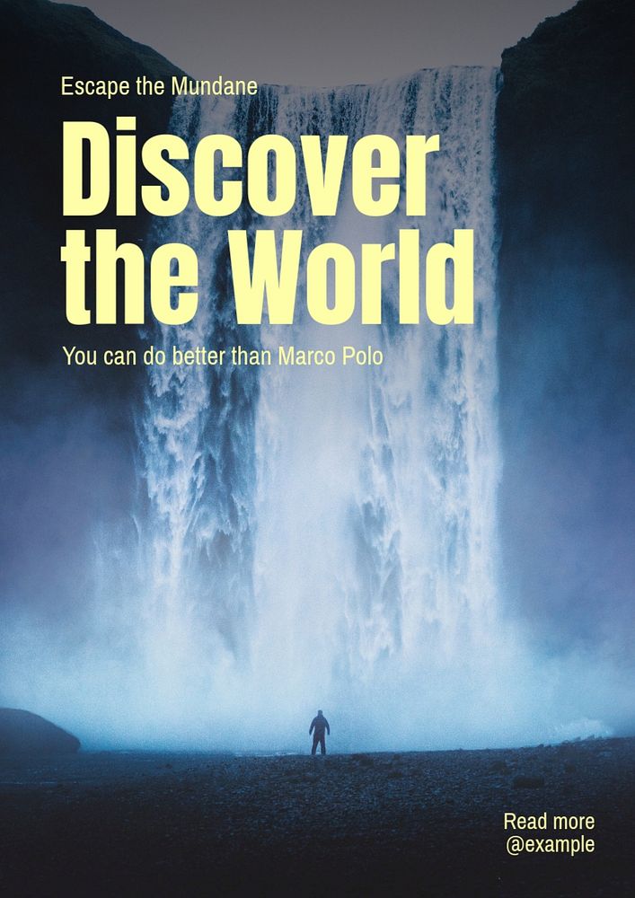 Discover the world poster template, editable text and design