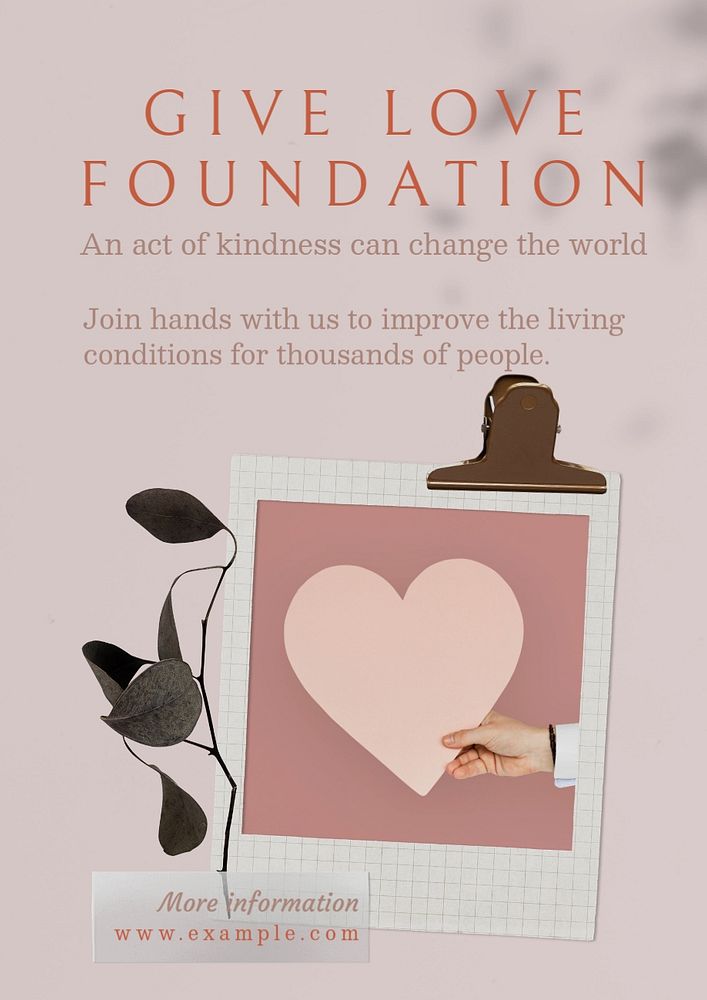 Give Love Foundation  poster template, editable text and design