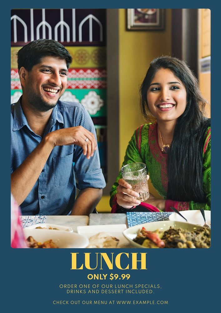 Lunch  poster template, editable text and design