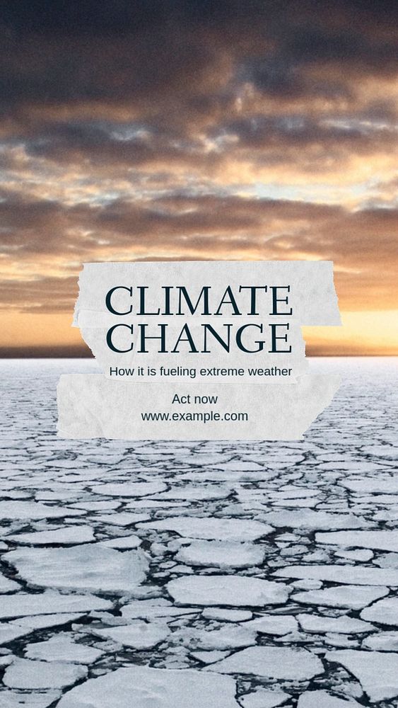 Climate change  Instagram story template, editable text