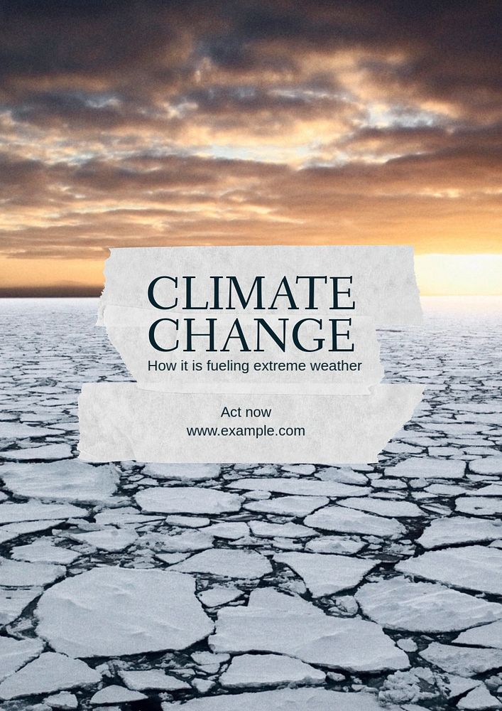 Climate change  poster template, editable text and design