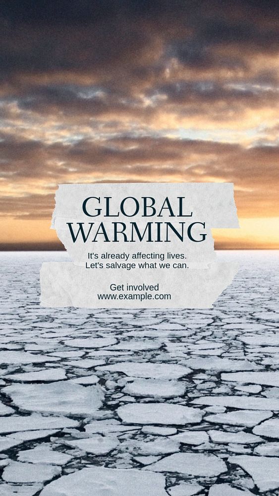 Global warming  Instagram story template, editable text