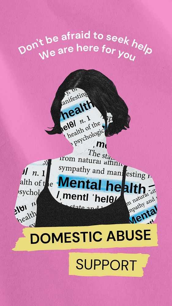 Domestic abuse support  Instagram story template, editable text