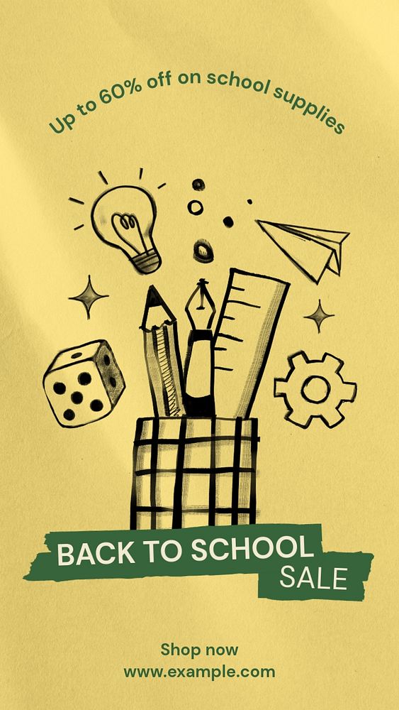 Back to school sale  Instagram story template, editable text