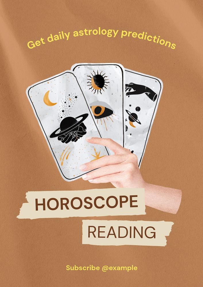 Horoscope reading  poster template, editable text and design