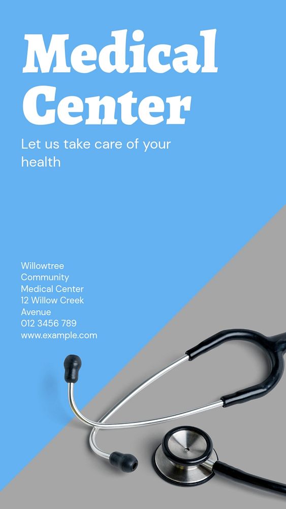 Medical center  Instagram story template, editable text