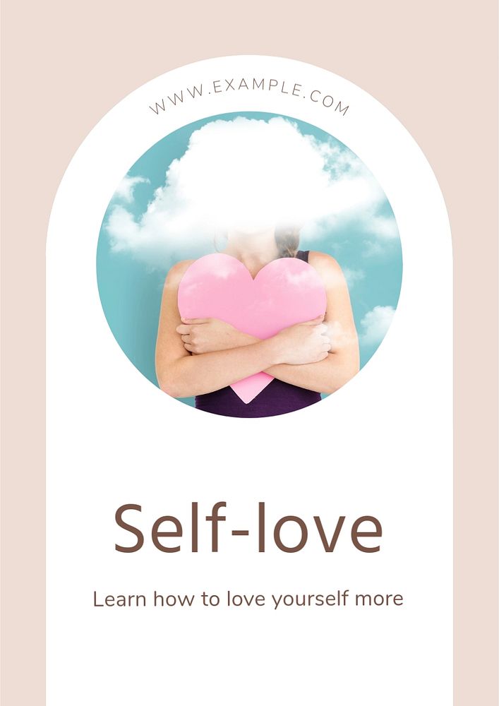 Self-love  poster template, editable text and design