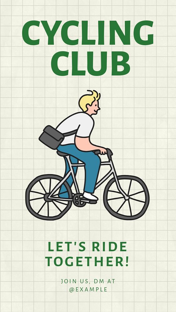 Cycling club Instagram story template, editable text