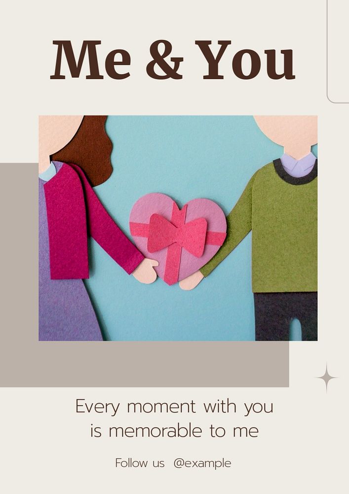 Me & you  poster template, editable text and design