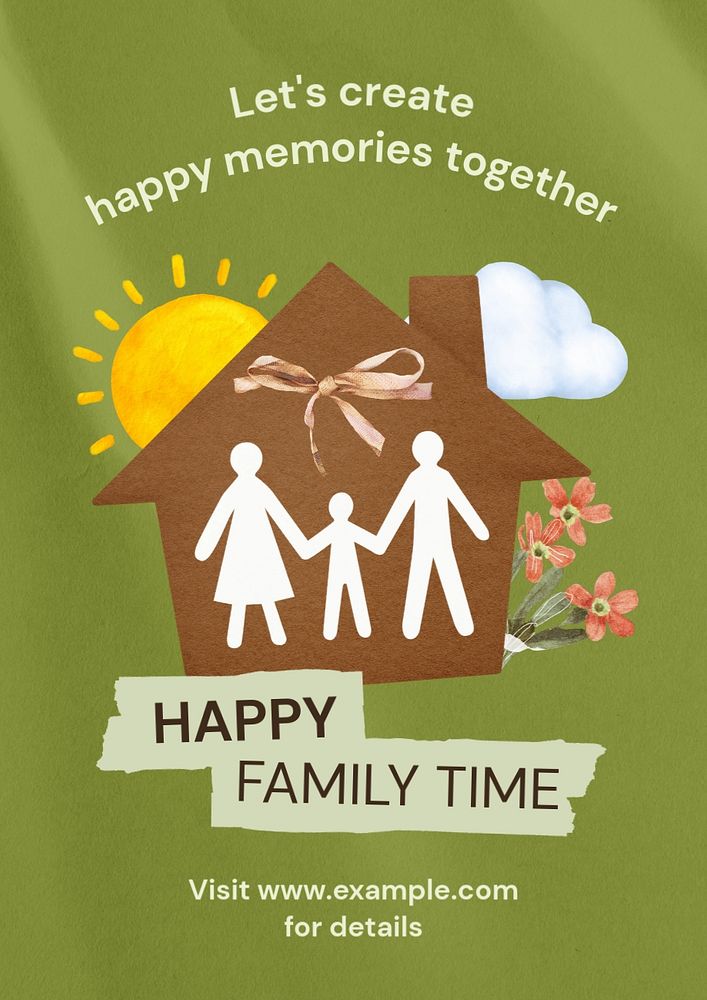 Happy family time  poster template, editable text and design