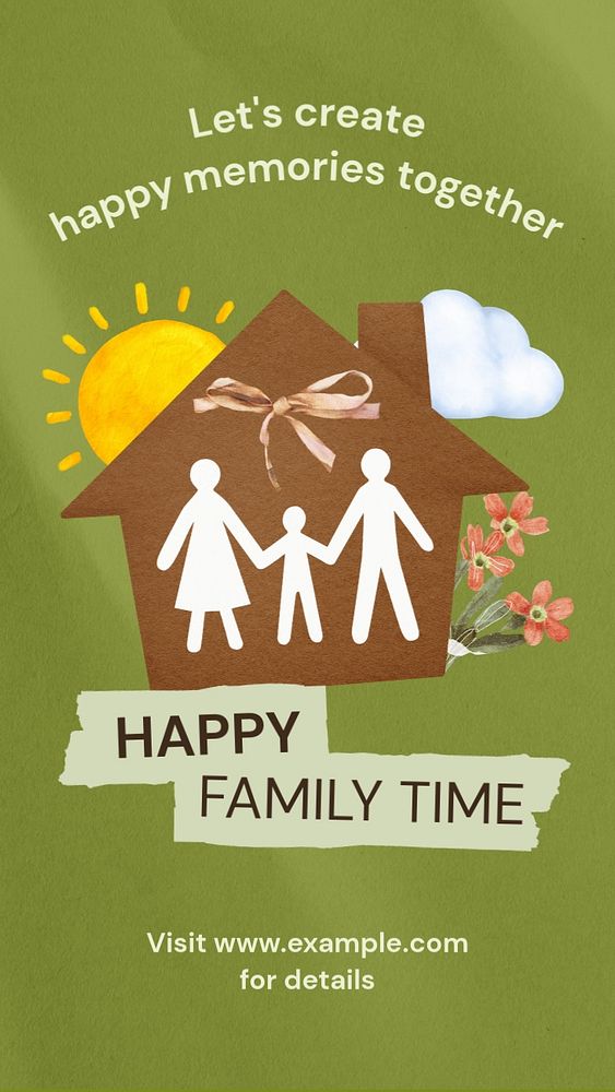 Happy family time  Instagram story template, editable text