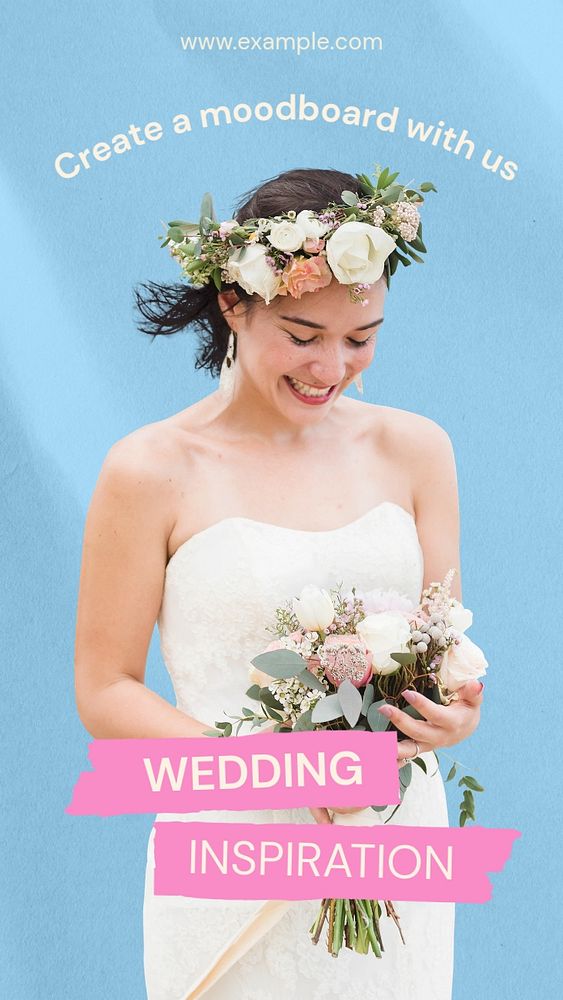 Wedding inspiration  Instagram story template, editable text