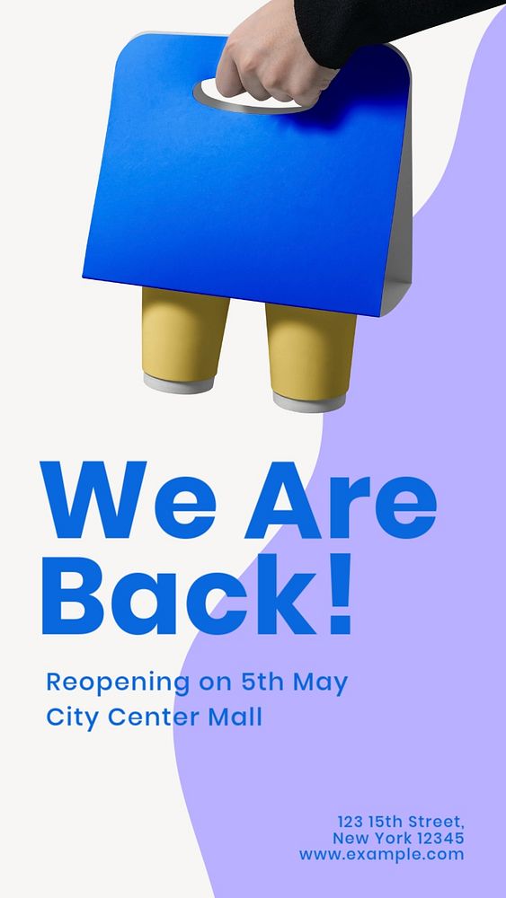 We are back Instagram story template, editable text