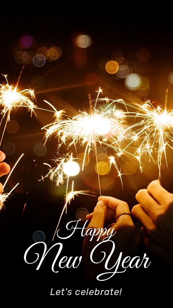 Happy new year  Instagram story template, editable text