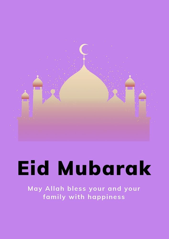 Eid mubarak  poster template, editable text and design