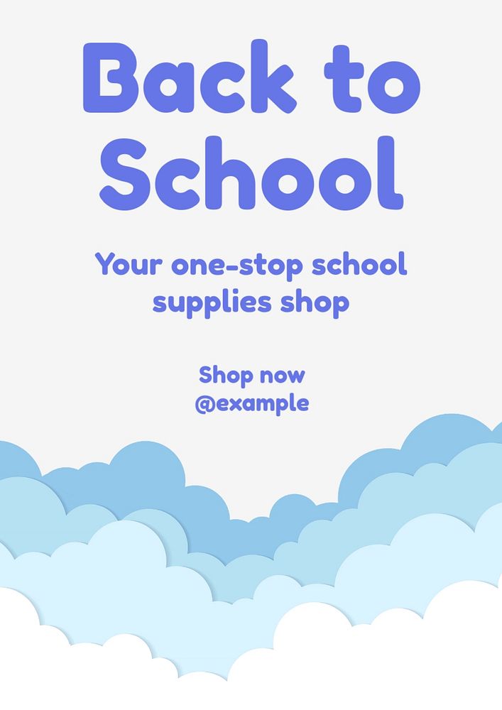 Back to school  poster template, editable text and design