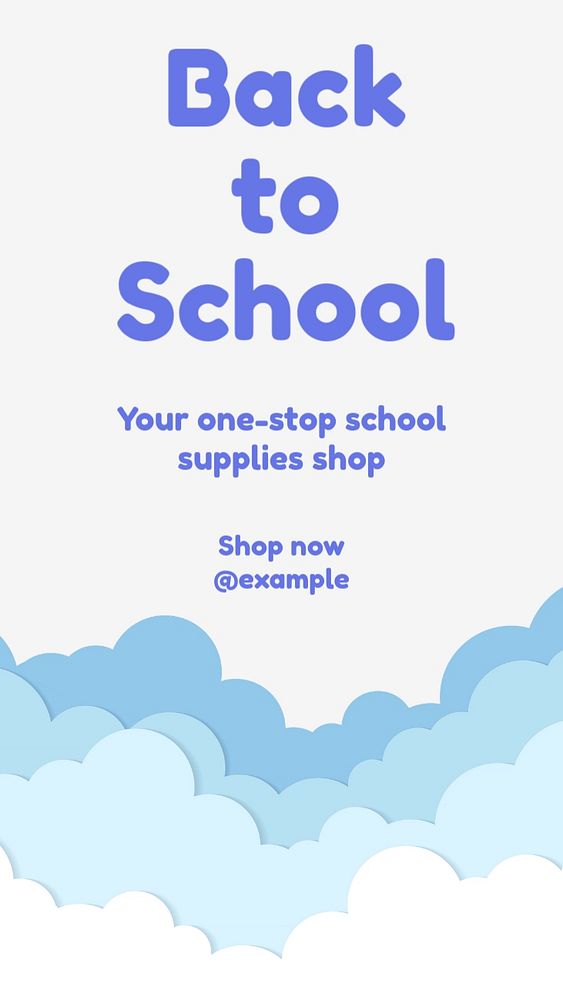 Back to school  Instagram story template, editable text